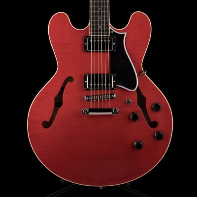 Heritage H-535 Semi-Hollow Trans Cherry Electric Guitar with Case image 2