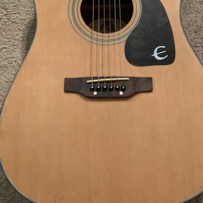 Epiphone PR 200 1995 Natural Satin Dreadnaught Acoustic | Reverb