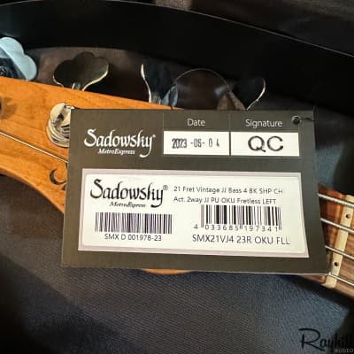 Sadowsky 2023 SMX MetroExpress Vintage JJ 4-String Morado Fretless Left Handed Black Electric Bass Guitar B-stock image 14