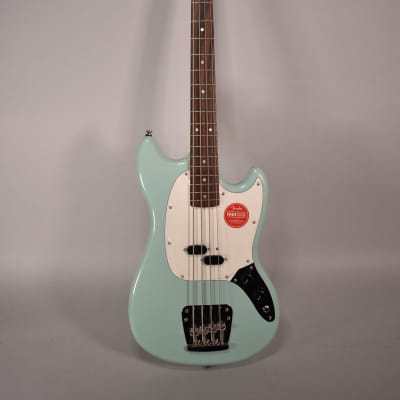 2021 Squier Classic Vibe Mustang Bass Surf Green Finish Electric Bass Guitar for sale
