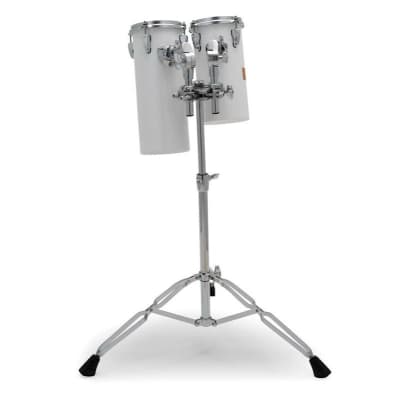 Pearl ALX1821/C109 6x18/6x21" Aluminum Rocket Tom Set 2021 - Arctic White - Authorized Pearl Dealer image 3