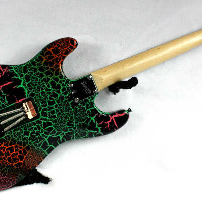Custom Crackle Painted Multi Colored and Upgraded Fender