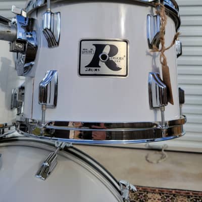 Vintage 1976 Rogers Big R Londoner 5 PC Drum Shell Pack 13/14/15/18/24 - New England White (147-1) image 2