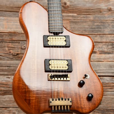 Steve Ezzo Custom Headless 6-String Guitar Koa image 8