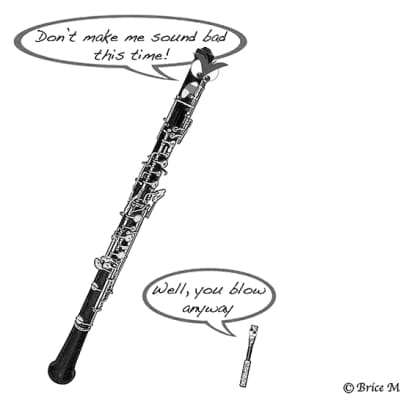 20 gouged and shaped canes for oboe - 10.5/11 - Glotin (made in France) + humor drawing print image 3