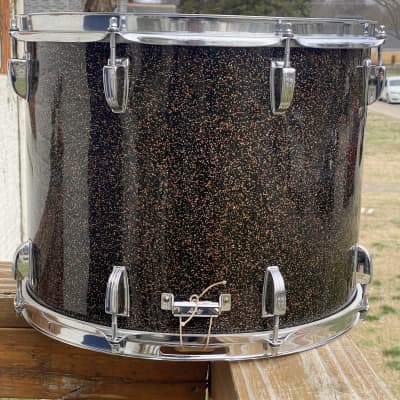 Vintage OCT 26, 1967 Ludwig 15x12 Marching Snare Drum in Black Galaxy Sparkling Pearl - Nice! image 4