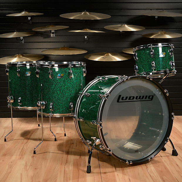 Ludwig 45th Anniversary Green Sparkle Vistalite Reissue Pro Beat