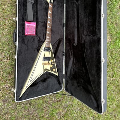 2007 Jackson RR5 randy rhoads flying v ivory black gold guitar made in Japan MIJ (Jacksonville FL) image 3