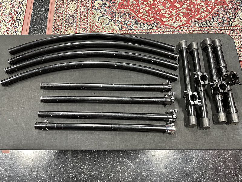 Custom Black 3-Sided Curved Drum Rack with Extras | Reverb