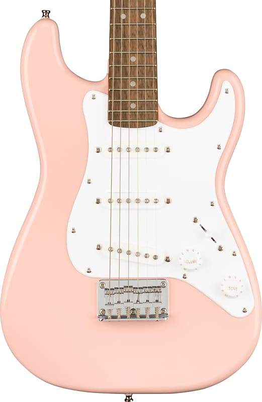 Squier Mini Stratocaster Junior Electric Guitar, Laurel Fingerboard, Shell Pink image 1