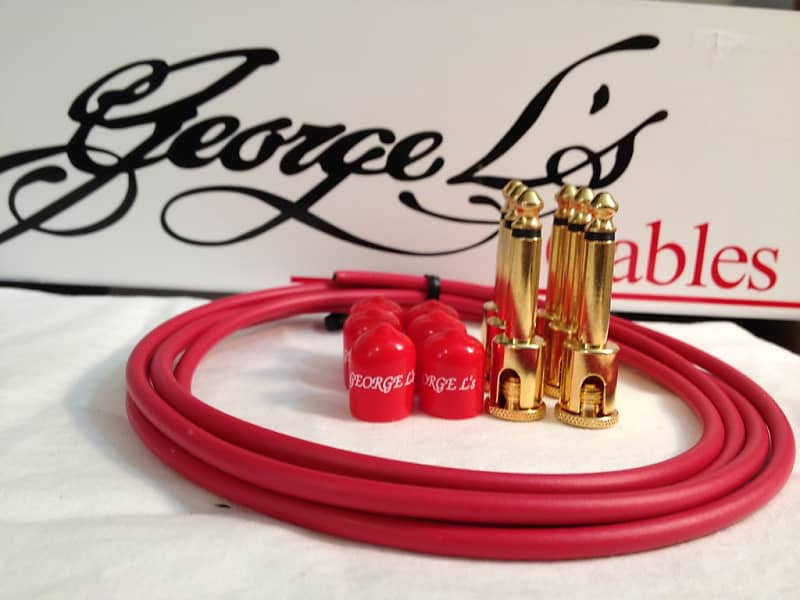 George L's 155 Guitar Pedal Cable Kit .155 Red / Red / Gold - 6/6/6 image 1