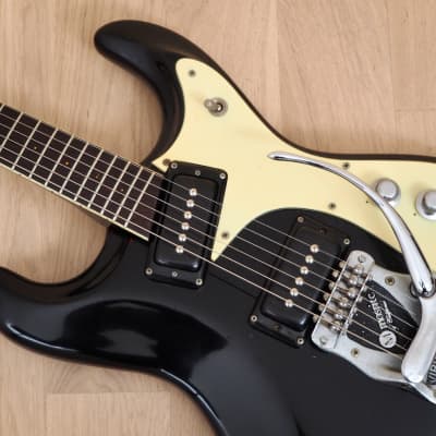 1964 Mosrite Ventures Model Vintage Electric Guitar Black, Vibramute w/ Case image 7