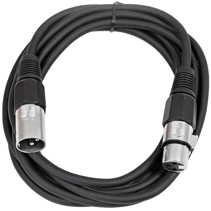 2 Pack of XLR Patch Cables 10 Feet Extension Cords Jumper - Black and Black image 1