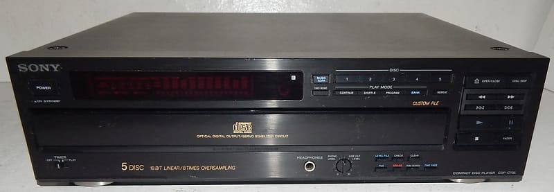 Sony CDP-C705 older 5 disc cd player image 1