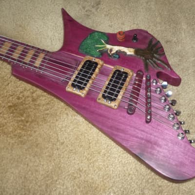 unique stock, "Tree of life"carved spectacular solid purpleheart guitar and bass,ships direct image 2