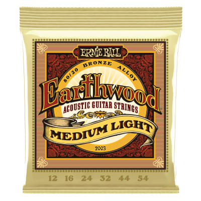 Ernie Ball Earthwood Medium Light 80/20 Bronze Acoustic Guitar Strings - 12-54 image 2