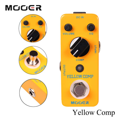 MOOER Yellow Comp Optical Compressor Electric Guitar EQ Compact Effect Pedal image 6