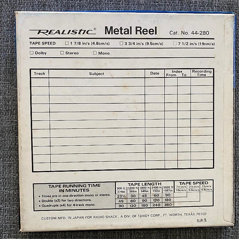 Realistic 7 Metal Take Up Reel in Original box