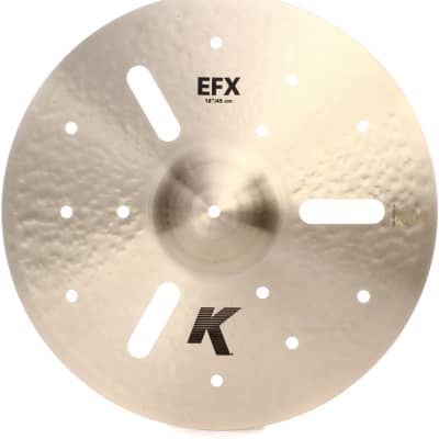 Zildjian 18 inch K Zildjian EFX Cymbal  Bundle with Zildjian Hickory Dip Series Drumsticks - 5A - Wood Tip - Black image 3