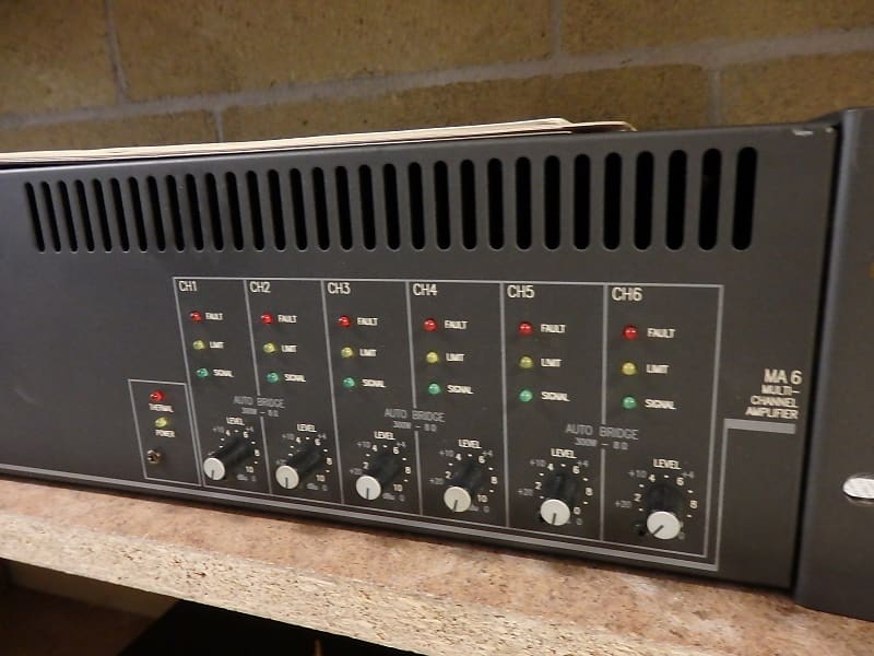 Rane MA 6 multi channel amplifier 1990's dark grey Reverb