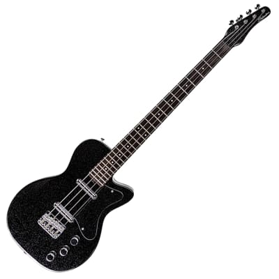 Silvertone Classic 1444 BSF Short Scale Electric Bass, Black Silver Flake for sale