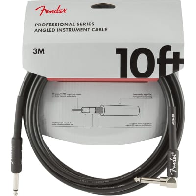Fender Professional Instrument Cable, Angled/Straight, 3m/10ft, Black for sale