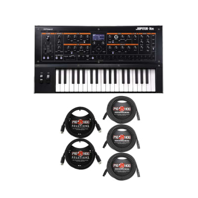 Roland JUPITER-XM 37-Key Keyboard Synthesizer with XLR Cables (3) and MIDI Cables (2) (6 Items)