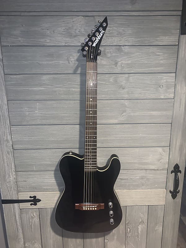 Washburn USA SBT-21  - Black T Style Acoustic Electric Piezo Bridge Guitar image 1