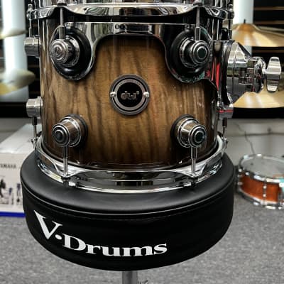 DW DWe 5pc with Cymbals - Candy Black Burst Over Curly Maple image 11