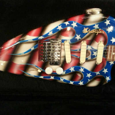 American Showster 'The Biker' NOS 1997 Flag Pattern NAMM show guitar image 4