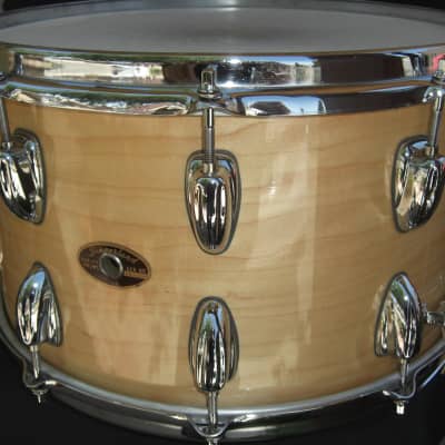 Slingerland 14x8 snare drum 20 lugs, Stick saver hoops 80s/90s - Natural Maple Gloss image 19