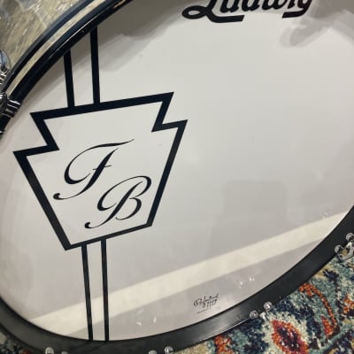 WFL(?) Ludwig Legacy(?) Quiet Riot - Frankie Banali's 26" 3-Ply Bass Drum - White Marine Pearl image 4