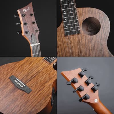Lindo Left Handed Neptune SE V2 Electro Acoustic Guitar Mahogany and Walnut + Padded Gigbag image 2