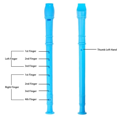 12 Pack 8 Hole Soprano Recorders Descant Flute With Cleaning Rod German Style For Chrildren Kids Beginner Graduation Or Back To School Gift (Blue) image 4