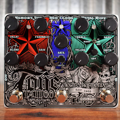 Electro-Harmonix EHX Tone Tattoo Analog Delay Chorus Distortion Multi Effect Guitar Pedal image 2