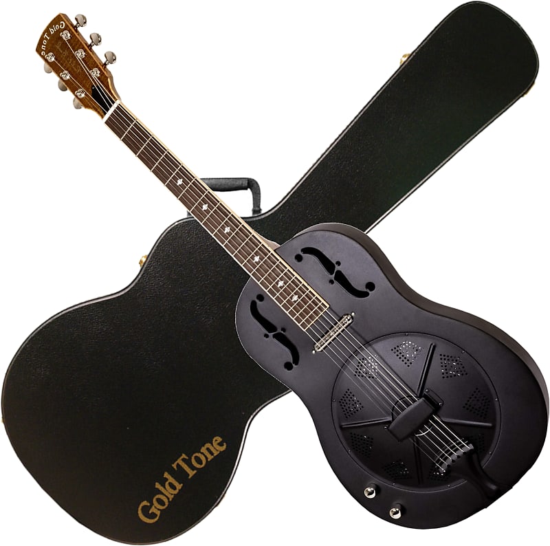 Gold Tone GRE LEFTY electric metal-body round-neck Resonator slide Guitar w/ CASE  - LEFT-HANDED image 1