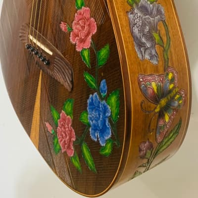 Blueberry Handmade Parlor Acoustic Guitar Floral Motif - Built to Order for sale