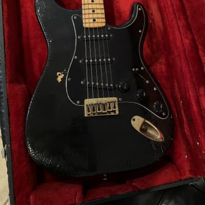 Fender Stratocaster Hardtail with Maple Fretboard 1978 - 1981 - Black image 3