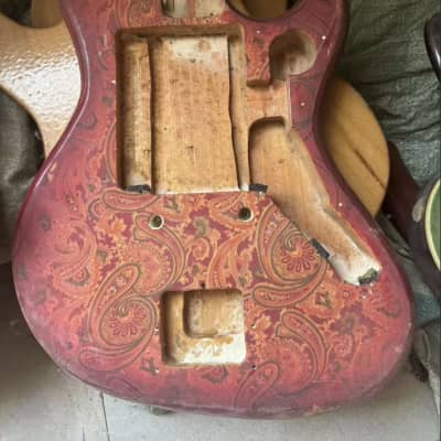 Jaguar Style Guitar Body in Amoeba Red Finish