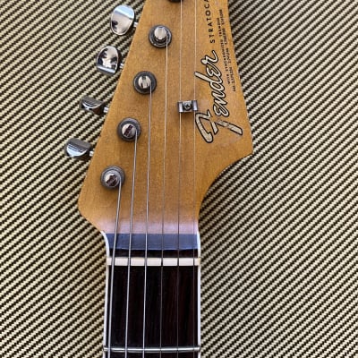 MJT Musicraft Stratocaster - Black over Blue Relic image 7
