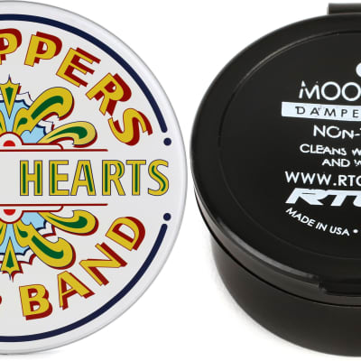 Evans Inked Sgt. Pepper 50th Anniversary Bass Drumhead - 22 inch  Bundle with RTOM Moongel Drum Damper Pads - Blue (6-pack) image 1