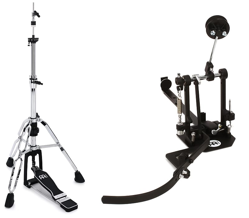 Meinl Percussion MLH Low Hat Stand - Chrome Plated Bundle with Meinl  Percussion TMSTCP Direct Drive Cajon Pedal