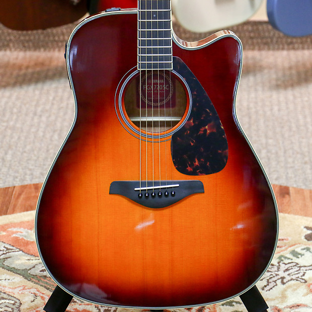 Yamaha FGX720SCA Folk Acoustic-Electric Guitar Brown Sunburst image 1