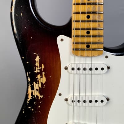 Fender Custom Shop Limited Edition 1956 Stratocaster Heavy Relic Super Faded Aged 2-Color Sunburst image 9
