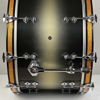 Craviotto 22/13/16/6.5x14" VIDEO Signed 2013 Solid Maple Shell Drum Set - Black/Gold Duco Sparkle Lacquer image 8