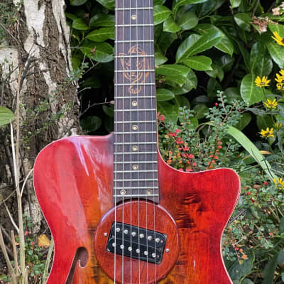 NAH Guitars Telstar 2 Custom 2021 Poplar Burl Yellow - Red Burst image 6