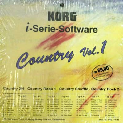KORG i-Serie SOFTWARE Diskette COUNTRY Musik Vol. 1, Styles, Demos
