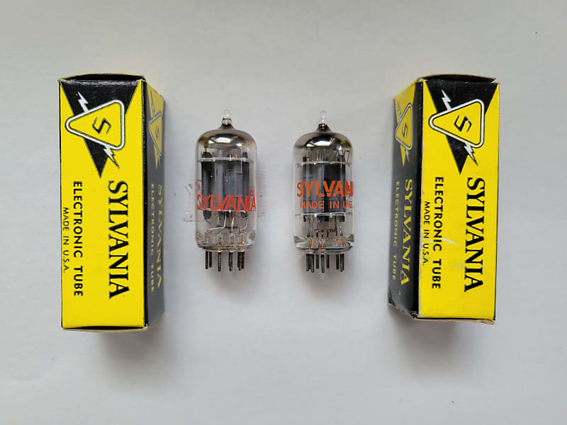 1 Pair of USA Made New Old Stock Sylvania 12AX7 Preamp Tubes