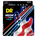DR NEON Red, White & Blue Coated Bass Strings (NUSAB-45) (45-105), USA Flag, Patriotic, America