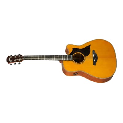 Yamaha A3M VN Folk Cutaway Acoustic Electic Guitar - Mahogany - Vinatge Natural image 3